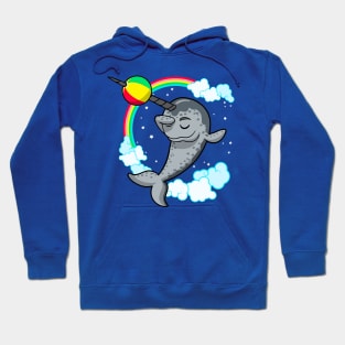 Dabbing Narwhal Beach Ball Summer Fun Hoodie